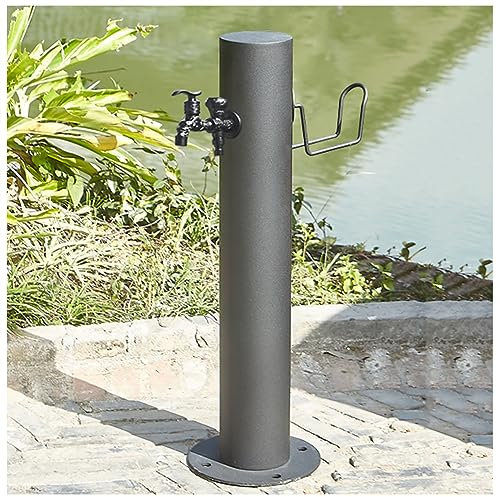 WDSOPK Fuente De Columna De Agua para Jardín con Grifo para Exterior, Soporte para Manguera De Agua para Hidrante De Patio Anticongelante, Grifo De Manguera para Monta（with 3 Faucet-20.5×50Cm）