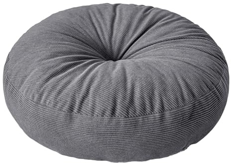 HuadaXtai Cuscino da Pavimento Rotondo Seduta da Terra Confortevole Cuscino Decorativo Pouf Tatami in Velluto a Coste Portatile Adatto a Meditazione E Dec, Grigio Scuro