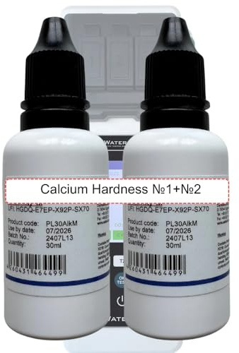 Calcium Hardness Flüssig-Reagenzien Nr. 1 und Nr. 2 für PoolLab 1.0 & 2.0 – Reagenzien zur Messung der Calciumhärte (0,0–500,0 mg/l (ppm)) – Haltbarkeit: 6 Monate – Set für 50 Tests (POL2020CH12)