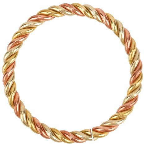 Mikovivi Pulsera Tensor, Brazalete Torcido Cobre Macizo Hecho a Mano Ajustable Anillo Tensor de Cobre Puro para Mujeres Hombres Joyería de Salud Regalo (Bicolor)