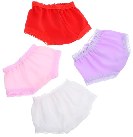 POPETPOP 4Pcs Doll Panties for 18 Inch Dolls Miniature Doll Underwear Pretend Play Supplies Costume Decor Clothes Accessories for Diy Dress-up and Family Play