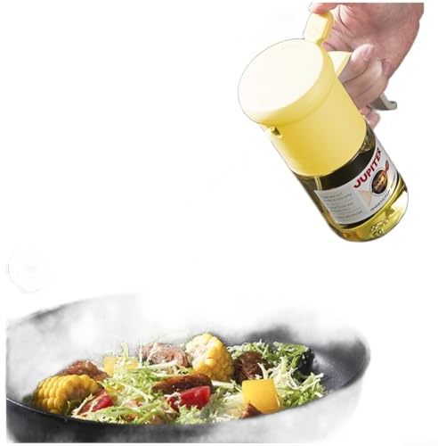 Floweringbeter Pulverizador de aceite a prueba de fugas de 250 ml hecho de vidrio con atomización de gran angular a presión Spray de niebla fina para uso controlado de aceite en cocina y ensaladas