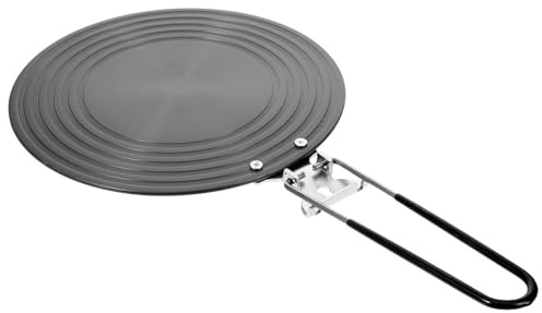 HOMSFOU Diffuseur de Chaleur en Métal Rond 24 Cm Pliable pour Plaque de Cuisson à Induction et Cuisinière à Gaz, Plaque Adaptateur Multifonction Cuisine, Distribution Uniforme Chaleur