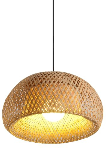 CJSLXGBL Lámparas Colgantes De Bambú Tejido, Iluminación Colgante Tipo Cesta, Lámpara De Estilo Bohemio Tejida A Mano Estilo Chino, Lámpara Colgante Retro De Bambú, para Comedor O Isla De Cocina