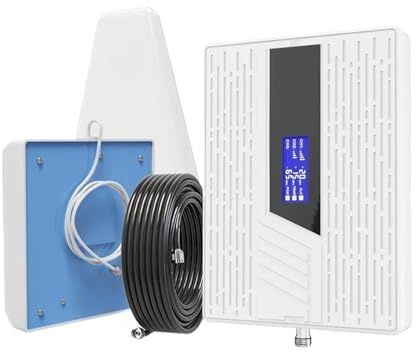 Mobile Network Booster Antenna Kit LTE Amplifier for 4G Signal Enhancement, Increases Coverage 2100/1800/900