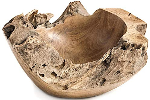Windalf Vintage Deko Holzschale Ø 18 cm Wurzelholz | Pralinenschale, Teakholzschale, Gewürzschale, Handarbeit