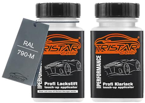 TRISTARcolor RAL 790-M Dark Grey Metallic Lackstift inkl. Klarlack seidenmatt je 50 ml
