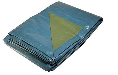 Telo giardino 4 x 5 m 150 g/m² – Telone legno – Telone di protezione plastica blu e verde in polietilene