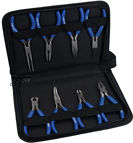 Mini Plier Set Craft Jewellery Making Cutters Long Nose Circlips Engineers 8pc