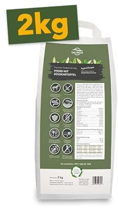 SALiNGO Premium Hundefutter Trocken 2kg Getreidefrei mit 83% Fleischanteil - Hypoallergenes Trockenfutter für Hunde, Hundefutter trocken getreidefrei, Pferd & Süßkartoffel - Made in Germany