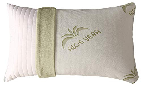 EVERGREENWEB - Cuscino Fiocco di Memory Foam con Fodera Aloe Vera 42x72 Alto 15 cm, Modello Saponetta, Adatto per Dolori Cervicali, Federa Sfoderabile e Lavabile, Guanciali Cuscini Letto Antiacaro