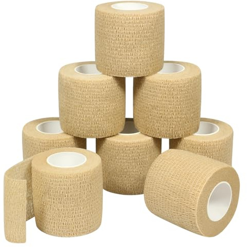 Selbstklebender Verband für Hund Katzen 8 Rollen 5cm Elastische Fixierbinde | Selbsthaftende Bandage Pflaster Rolle Verbandsmaterial für Erste Hilfe Tiere Haftbandage Atmungsaktiv Haftet Nicht am Fell