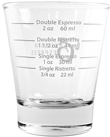 EDESIA ESPRESS - bicchiere dosatore per macchine caffè espresso - con tacche in bianco - 85ml