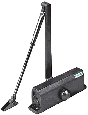 PALMAT - Ferme-Porte Automatique Hydraulique – Réglable, Rotatif, A Bras Compas, Ideal pour maison, Magasin, Bureau, Pour Porte de jusque (80-120 Kg, Noir)