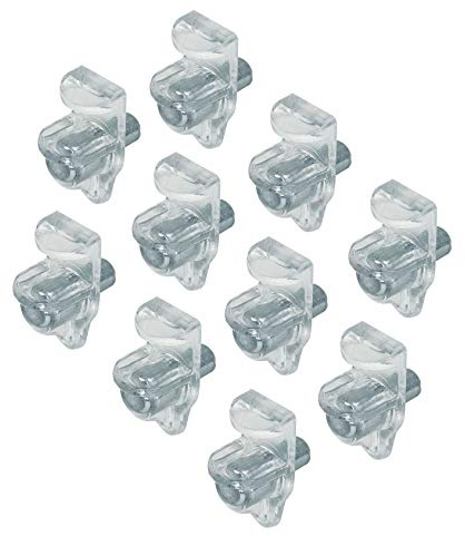 Gedotec Bodenträger Küche Regal-Halterung Schrank Regalbodenträger für Glas-Böden - H3115 | Regal-Halter Kunststoff | Bohrloch Ø 5 mm | MADE IN GERMANY | 10 Stück - Fachboden-Träger zum Einstecken
