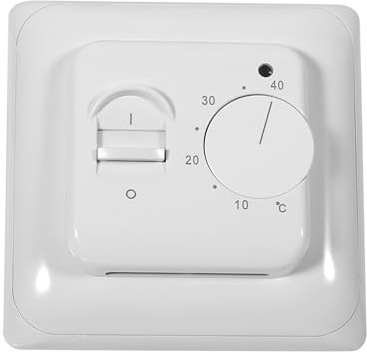 VOBOR Mekanisk rumstermostat, uppvärmning termostat rumsgolv, mekanisk termostat golvuppvärmning, elektrisk golvvärmeregulator, 230 V infälld termostat luftkonditionering