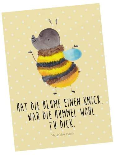 Mr. & Mrs. Panda Postkarte Hummel flauschig - Geschenk, Blume, Grußkarte, Postkarten, bildkarte, Biene, Ansichtskarte, Lustige Sprüche, Ansichtskarten, Natur