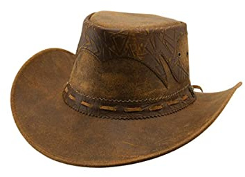 Black Jungle YARAKA läderhatt cowboyhatt australiensisk hatt hatt, Dekor, M