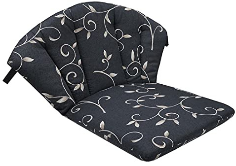 OUTLIV. Elegance Sesselauflage aus Polyester/Baumwolle 48 cm x 82 cm, Schwarz Beige Ranke, Sitzauflage für Gartenstuhl