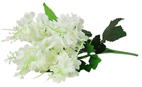 ECYC Ltd Bouquet de fleurs de jacinthe artificielles de 35 cm, fleurs de jacinthe en soie avec tige pour décoration de maison, bureau, mariage, blanc