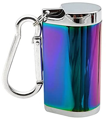 Zigaretten Taschenascher,Edelstahl Mini Aschenbecher für unterwegs Wasserdicht & Geruchsdicht Taschenaschenbecher für Draußen mit Deckel Reise-Aschenbecher für Unterwegs mit Schlüsselanhänger,Bunt