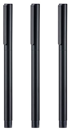 3PCS Jinhao 65 Black Fountain Pen Set, Iridium Ultra Fine & Extra Fine & Fine Nib, Smooth Writing Pen with Converter Set