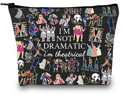 Broadway Trousse de maquillage musicale avec fermeture éclair « I'm Not Dramatic I'm Not Dramatic I'm Theatrical Musical Theatre », I'm Theatrical Black Eu, Sac cosmétique avec impression