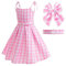 Atorcher Costume rosa da donna, per travestimento da film e cosplay, per bambine e ragazze