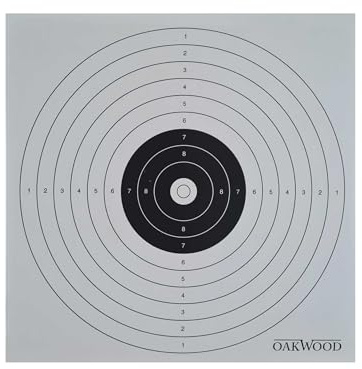 OAKWOOD Zielscheiben 14x14 oder 17x17 | Verschiedene Motive | Luftgewehr Pistole Softair Airsoft CO2 Schießscheibe für Kugelfang 50/100/150 Stück