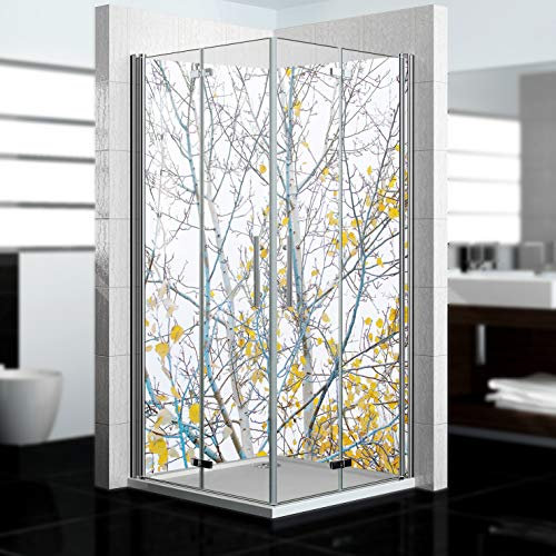 dedeco Pannello posteriore doccia impermeabile motivo: betulla V1, vernice UV lucida, 2 x 90 x 210 cm, come pannello posteriore per il bagno per la sostituzione delle piastrelle, come parete