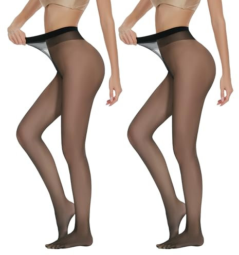AKKQHH Strumpfhosen Damen Transparent 20 DEN Feinstrumpfhose High Waist Reißfest Seidenstrumpfhose Komfortbund Seidig Stützstrumpfhose Druckfreier 2er Pack