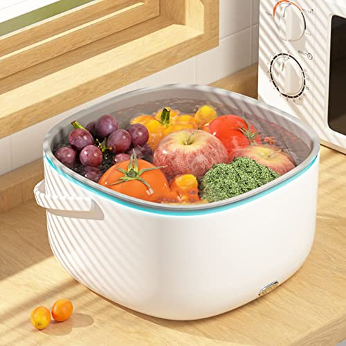 Lavadora de Frutas y Verduras, Limpieza de 360 ​​grados, Dispositivo Limpiador Automático de Frutas y Verduras, Inicio con un Botón, Gran Capacidad para Uso Doméstico