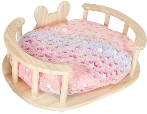 Glixoft Lit De Lapin en Bois Amovible, Maison De Cochon d'Inde, Habitat pour Petits Animaux, Lit De Couchage pour Animaux De Compagnie, Cage À Lapin, Accessoire pour Chatons Chiots