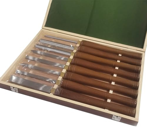 Drehmeißel-Set for Holzbearbeitung, 8-teilig, Drehmeißel-Set, Stahlklingen, Drechselwerkzeuge