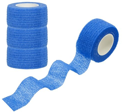 PATIKIL Sport Selbstklebendes Band, 4er Pack 2 X 5 Yards Verband Wrap Atmungsaktives Elastisches Band Verhindert Fingerreibung für Golf Baseball Volleyball, Hellblau