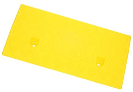 Gummibordsteinrampe Gelb für Innenstufen und Türschwellen | Portabel, Formstabil, 1 Stück, für Einfahrten und Gehwege, Kompakte Schwellenrampe