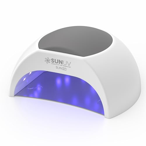SUNUV - Lampe UV LED 48 W, 48 W, 4 réglages de minuterie, socle amovible avec capteur automatique SUN2C, gris