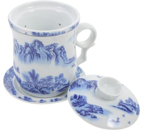 Cabilock Filtro De Cerámica Para Taza Y Taza De Té China Blanca Diseño Elegante Fácil De Limpiar