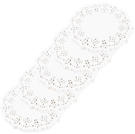 BRIGHTFUFU 5sätze Papierdeckchen Runde Spitze Einweg Fettabsaugungspapier Mit Blumenmuster Tortenunterlagenpapier Snackeinlage Backzubehör Für Kuchen Cupcakes Süßigkeiten
