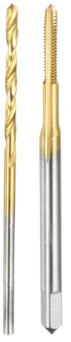 QUARKZMAN Jeu De Tarauds Et Forets, 1pcs Taraud M2 x 0.4 À Filetage Droit & 1pcs Foret Hélicoïdal 1.6mm, Revêtement Titane HSS-6542 Kit D'Outils Pour Filetage