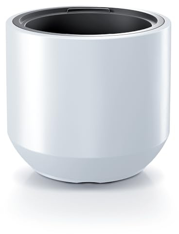 Tymar Vaso da fiori con inserto, vaso per piante in plastica, sopravaso, vaso grande XL (Bianco DBHEW, Ø 47 cm)
