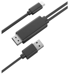 Cavo adattatore - Type-C a HDMI 4K + USB maschio, 1,8 m, nero, ideale per trasmissione video e dati ad alta velocità.