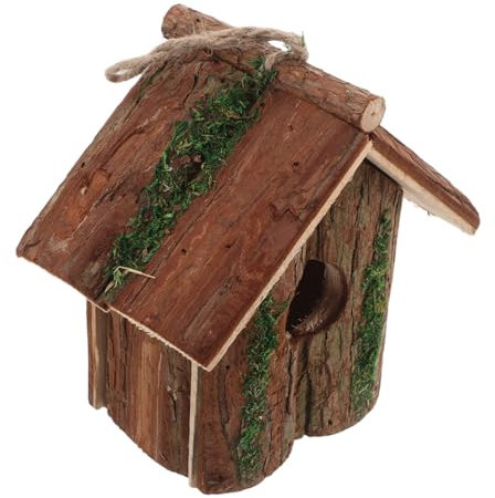 BESTonZON Hängendes Vogelhaus Aus Baumrinde Vogelnest Für Garten Kolibrihaus Für Draußen Vogelhaus-Dekoration Nistkasten Für Vögel Natürliches Vogelnest Gartendekoration Mit Charme
