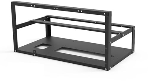 Miner Computer-Rack Rig Case mit 6 GPU Mining,Open Air Rack aus Stahl für Crypto Coin Währung ETH ZCash Mining Zubehör Werkzeugrahmen NUR