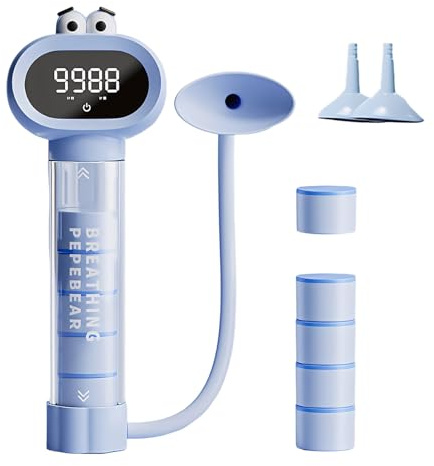 Spirometer lungtränare - andning i buken, tränare andningsmuskelenhet ungdom barn fitnessverktyg för klassrum, sport resor | lungkapacitetsbooster för tonåringar barn