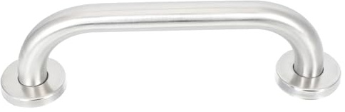 Acero Inoxidable Barandilla 2 Piezas de Seguridad para Baño | Plata, Diseño Base Cubierta y Acabado Espejo, Proceso de Recubrimiento Electroforético