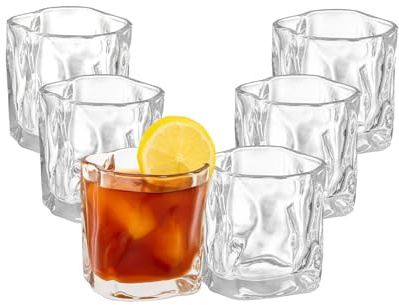 BAVARY Wave Design Verre A Eau Original 6x150ml - Idéal Comme Verre A Whisky Ou Rhum - Des Verres Cocktails Qui Passe Lave-vaisselle - Résistant À La Chaleur et Convient Aussi En Verres Matcha