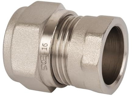 Raccordo Dritto Multistrato 20x1/2” Femmina in Ottone Nichelato – Per Tubi Multistrato – Connessione a Compressione – Alta Resistenza, Tenuta e Durata – Impianti Idraulici – LEMAG SRL