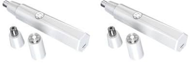 Juego de 2 recortadores de nariz con motor potente, corte suave, tamaño compacto para adultos, mujeres, hombres, blanco, 13 x 2,5 x 2,5 cm