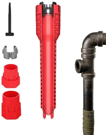 Generisch Tap Key Tool, 8 in 1 with Interchangeable Attachments, Aluminium Alloy Key Plumbing Tools for Household, Bathroom, Kitchen, Office, Home, Repair, Plumbers